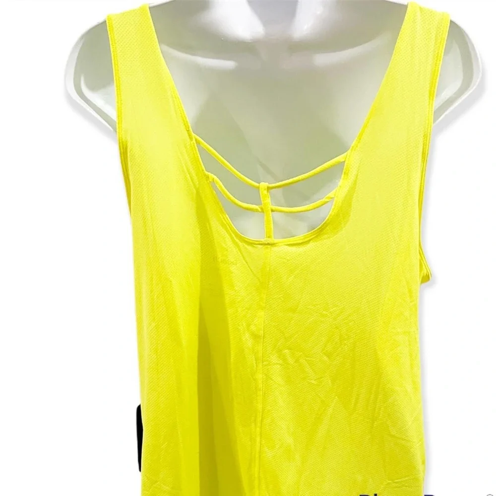 Peach Kinsei Tank Top Electric Lime Color Style P1286KL NWT Size Large - Picture 6 of 10